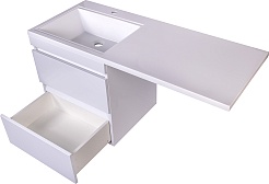 Style Line Мебель для ванной Даллас 115 L Люкс Plus 2 ящика подвесная белая – фотография-8